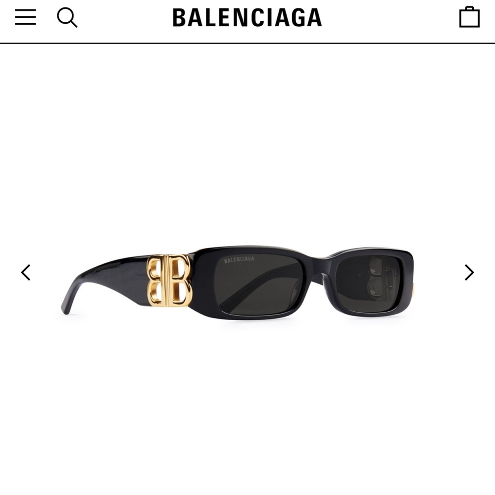 Balenciaga DYNASTY RECTANGLE SUNGLASSES IN BLACK